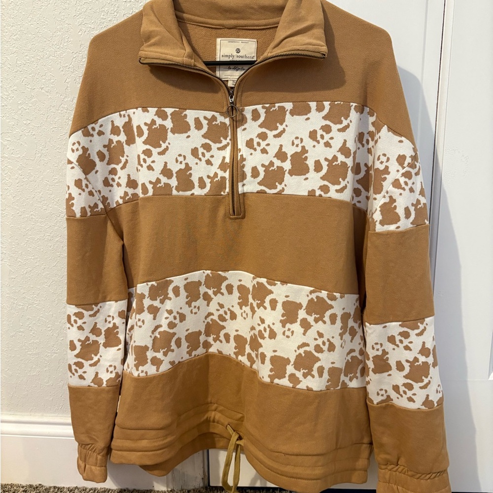 Simply Southern Tan Quarter-Zip Pullover